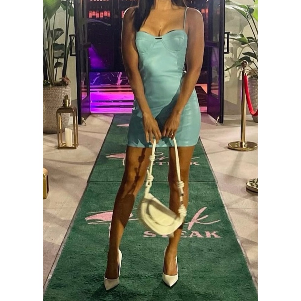 Bardot Sibella Mini Dress in Soft Blue Size 2